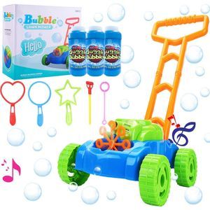 Automatic Bubble Mower Outdoor Toddler Toys for Backyard with Music, Baby Walker